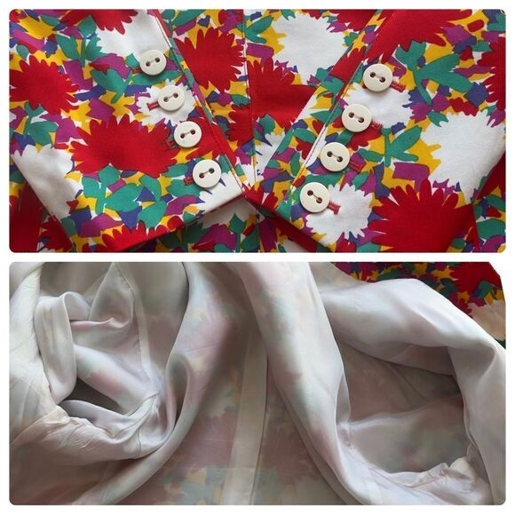 ESCADA by Margaretha Ley Multicolored Floral Button Down Jacket LARGE - Picture 13 of 15